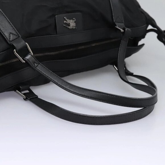 BURBERRY Nova Check Tote Bag Nylon Black Silver Auth ep7664 - Picture 8 of 16
